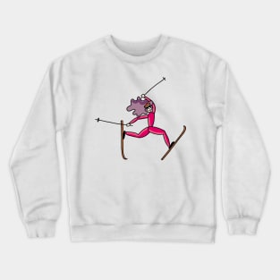 Freestyle women skiiers - winter sports - pink and purple Crewneck Sweatshirt